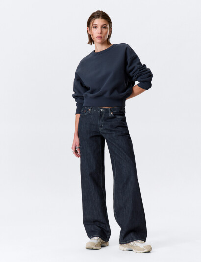 Weekday Ample Low Rise Loose Wide Jeans - Black - 34 x 34
