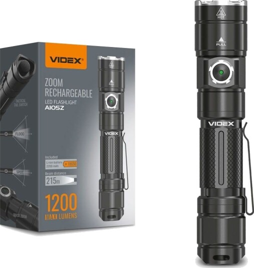 Videx LED-lommelykt - bærbar, 5000K, lysstyrke 1200lm, forbruk 10W - Kulør : Nøytral