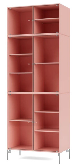 Montana Ripple IV vitrineskap 69,6 x 187,2 x 38 cm Ruby-ben chrome