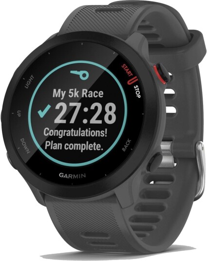 Garmin Forerunner 55 - Sportsur med bånd - silikon - display 1.04" - Bluetooth, ANT+ - 37 g - monterra-grå