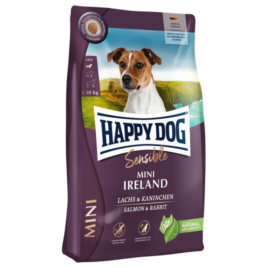 Happy Dog Veterinærfôr Sensible Mini Irland med Laks og Kanin 4 kg Happy Dog Veterinærfôr Sensible Mini Irland med Laks og Kanin 4 kg