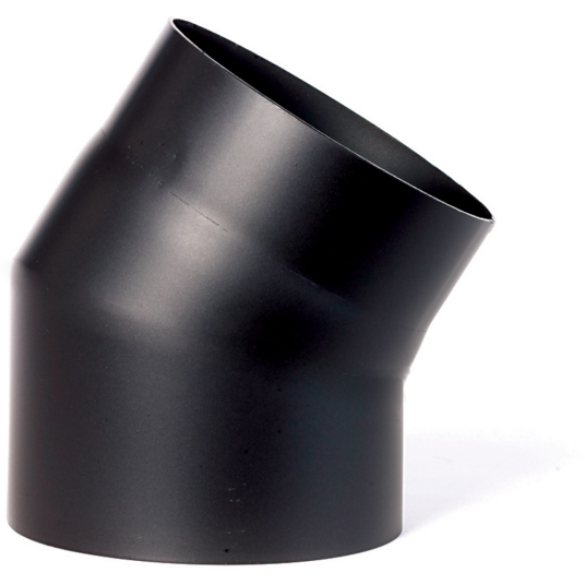Tolmer Røkrør Kne Ø150x30° Kort 2.0mm Sort Lakk Tolmer Røkrør Kne Ø150x30° Kort 2.0mm Sort Lakk