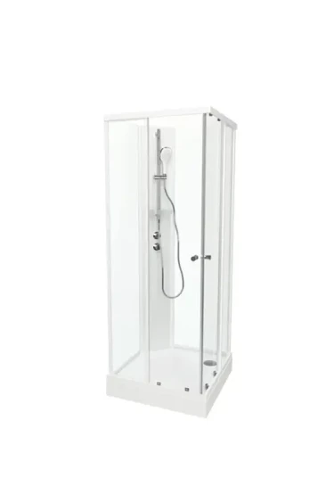 Dusjkabinett SOFIA rett standard 80x80x210cm hvit/klar