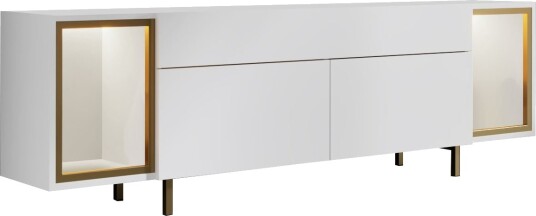 Sosan TV-benk 180x55x32 cm - Hvit og gull Sosan TV-benk 180x55x32 cm - Hvit og gull
