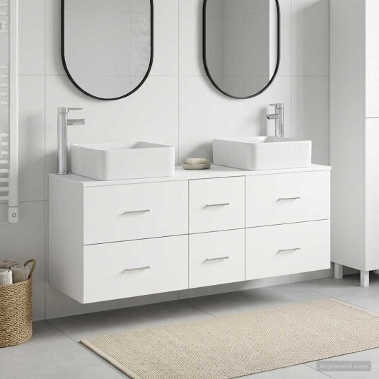 vidaXL Baderomsskapsett 3 stk. Hvit 49,5 x 41 x 63 cm Konstruert tre vidaXL Baderomsskapsett 3 stk. Hvit 49,5 x 41 x 63 cm Konstruert tre