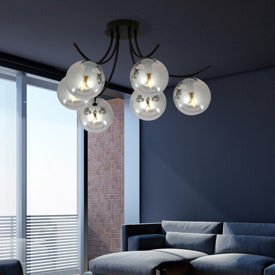 Boston 6 Sort/Grafitt taklampe Ø14 cm E14 230V uten lyskilde