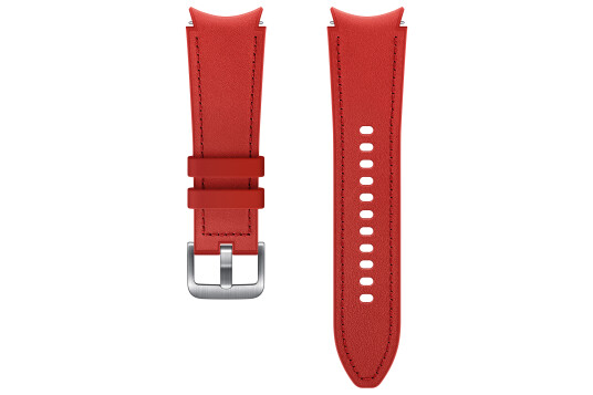 Samsung Galaxy Watch4   Watch5 Hybrid Leather Band (20mm, S/M), Red