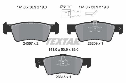 Bremseklosser TEXTAR 2436704 Bremseklosser TEXTAR 2436704
