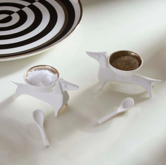 Jonathan Adler Dachshund Salt & Pepper H19,3