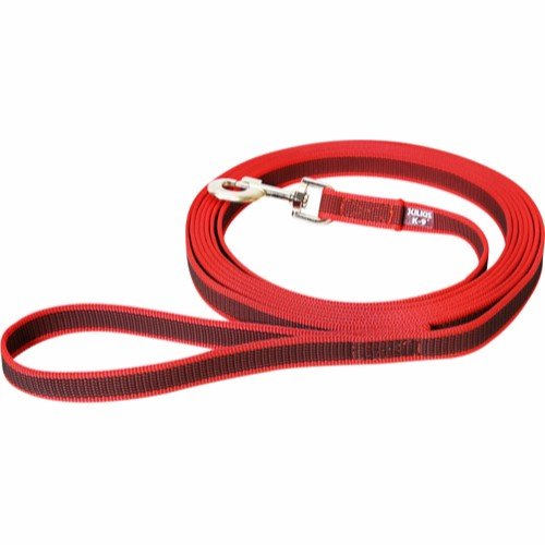 Julius K9 Gummiert Hundebånd Rød 20mm med Håndtak