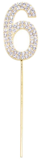 Catsson Int Group LTD Kakepynt Tall Diamanter Gull - Siffer 6
