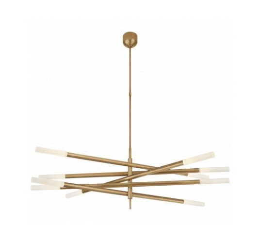 Rousseau Grande Ten Light Articulating Chandelier Antique-Burnished Brass