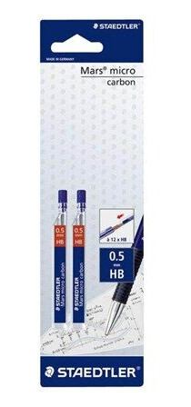 Staedtler Mec.penc.lead M.micro0.5mmHB 2pcsBc