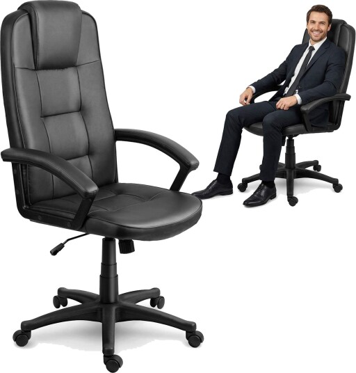 Ergonomisk svart kontorstol med justerbar høyde Ergonomisk svart kontorstol med justerbar høyde