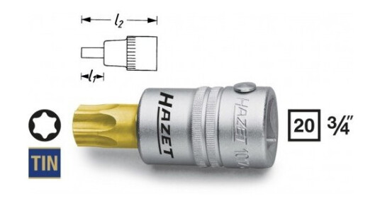 Hazet 1012-T60, 1 Stykker, 76,2 / 4 Mm (3 / 4"), Stål, 8 Cm, 230 G Hazet 1012-T60, 1 Stykker, 76,2 / 4 Mm (3 / 4"), Stål, 8 Cm, 230 G