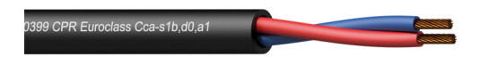 PROCAB Høyttalerkabel CLS215-CCA Sort 2 x 1,5mm² EN50399 CPR Euroclass 100m