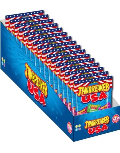 12 stk Zed USA Jawbreakers   Assorterte Evighetskuler med Tyggegummikjerne   Hel Eske 1,19 kg
