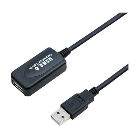 ELETRA USB 2.0 AM - AF 10M KABEL, SVART