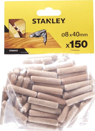 Stanley Treplugger rund 8mm 150st sta66433 40mm lengde Stanley Treplugger rund 8mm 150st sta66433 40mm lengde