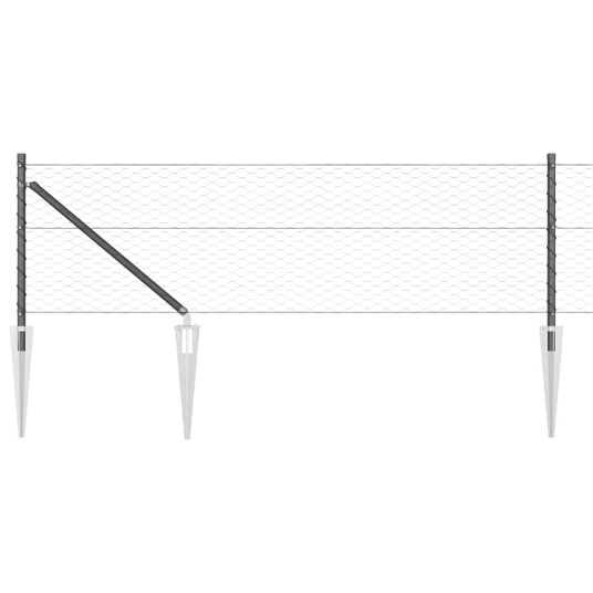  Gjerde med innlegg. Grå 0.6 x 50 m PVC belagt stål