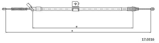 Metzger Tautrekk parkeringsbrems METZGER 17.0316 Metzger Tautrekk parkeringsbrems METZGER 17.0316