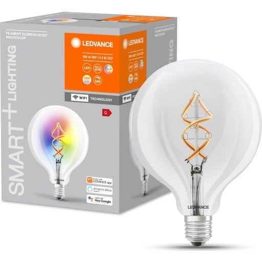 Ledvance Smart+ Globe 125 4,5W RGBW klar filament E27 WiFi Ledvance Smart+ Globe 125 4,5W RGBW klar filament E27 WiFi
