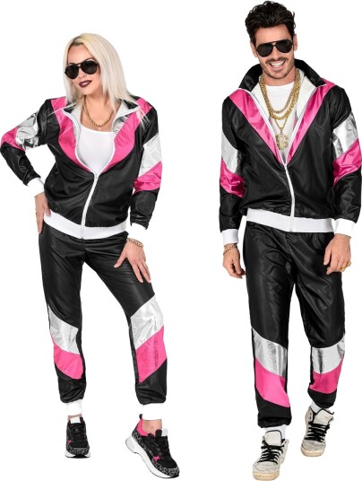80 talls Grilldress i Svart med Rosa Sølv og Hvite Detaljer til Voksen XL