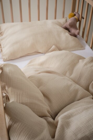 Jotex Dynetrekksett i Musselin Barneseng Lys beige AMILIA 21461630282
