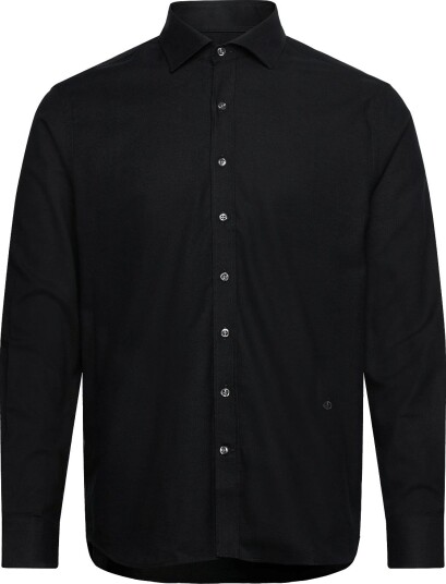 Oscar Jacobson Reg Fit Cut Away Brushed Flannel BLACK 44