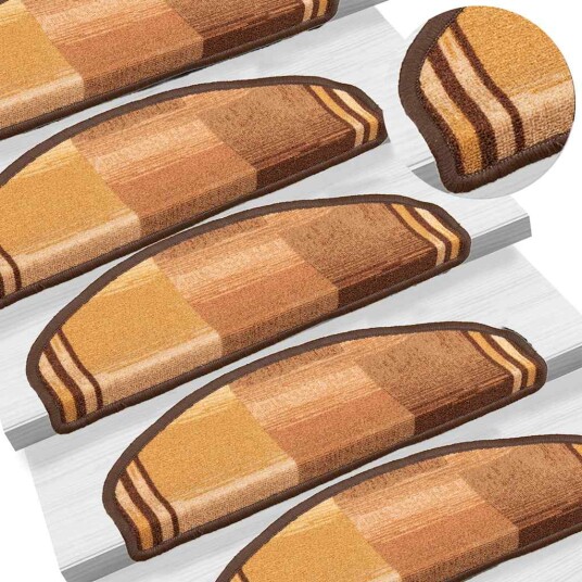 vidaXL Selvklebende trappematter 5 stk 65x21x4 cm brun