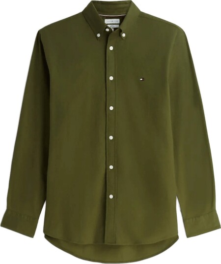 Tommy Hilfiger Flex Flannel Solid Rf Shirt Green M