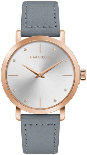 Bulova Dameklokke 44L257 Caravelle Sølvfarget/Lær Ø36 mm Bulova Dameklokke 44L257 Caravelle Sølvfarget/Lær Ø36 mm