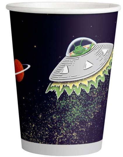8 stk Alien UFO Koppper 250 ml Space Party