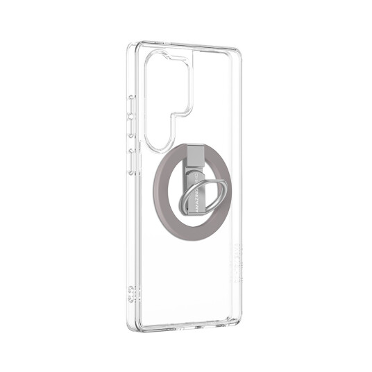 AmazingThing Minimal Mag Deksel med Magnetring for Samsung Galaxy S25 Ultra Gjennomsiktig