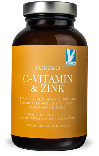 Nordbo C-vitamin og Zink 100 Kapslar