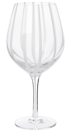 Broste Copenhagen Stripe r?dvinsglass 65 cl Clear-white stripes Broste Copenhagen Stripe r?dvinsglass 65 cl Clear-white stripes