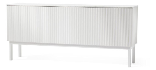 A2 Beam sideboard Hvitlakkert, hvitt stativ, topplate i carrara marmor