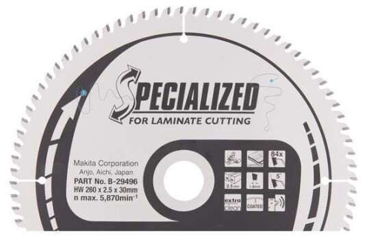 Makita Sirkelsagblad Hm 260x30x2,5mm Z-84 Tre/laminat Ls1013, Ls1016, Ls1018, Lh1040, 2704