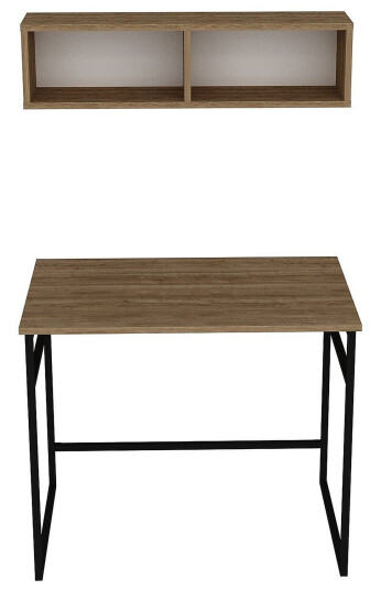 Skrivebord Buskahult 90 cm med Oppbevaring Vegghylle Brun