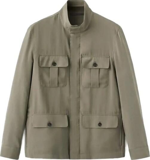 Mango Modal Pocket Jacket Grey M