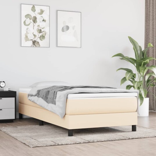 vidaXL Pocket Spring Sengemadrass Medium Krem 90x200x20 cm Stof vidaXL Pocket Spring Sengemadrass Medium Krem 90x200x20 cm Stof
