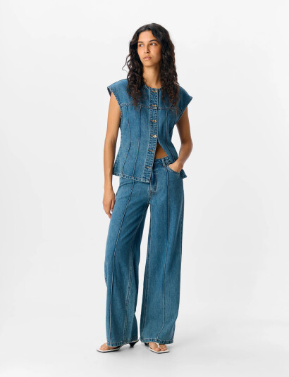 Object Objmoji Divona Mw Wide Jeans 140 - Blue - M Object Objmoji Divona Mw Wide Jeans 140 - Blue - M