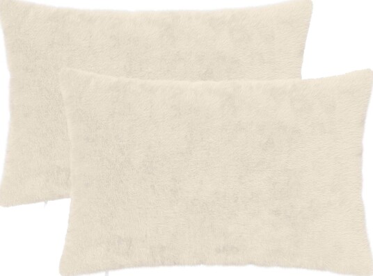 vidaXL Putetrekk 2 stk. HEERLEN Hvit 50 x 70 cm Faux Kanin Pels