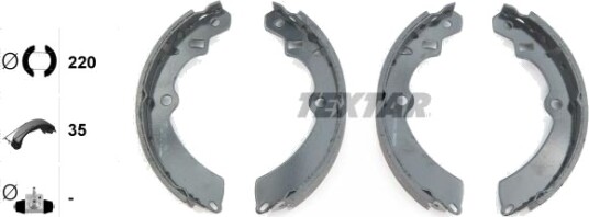 Bremsesko sett TEXTAR 91042800 Bremsesko sett TEXTAR 91042800