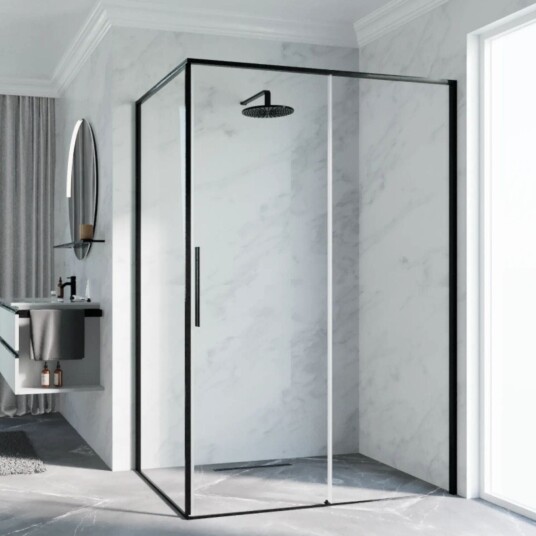 Novellini Riga F2P Fastvegg for 2PF Børstet Grafitt / 89cm