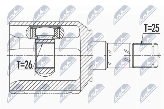Nty Drivknute drivaksel NTY NPW AR 011