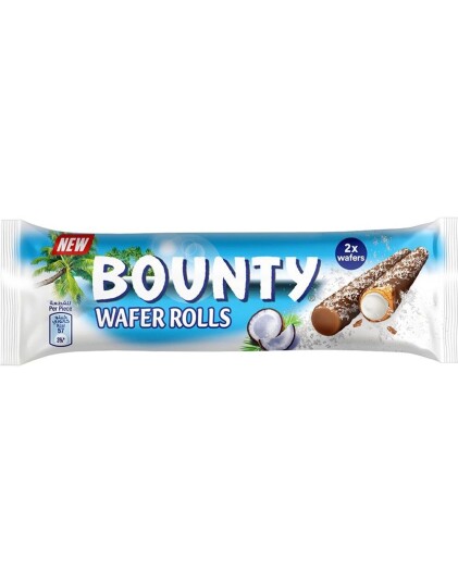 Bounty Wafer Rolls   Kjeksstenger med Kokosnøttkrem 22,5 gram