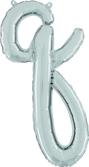 Ballongkungen Bokstavballong Script Silver Bokstav Q 34717S