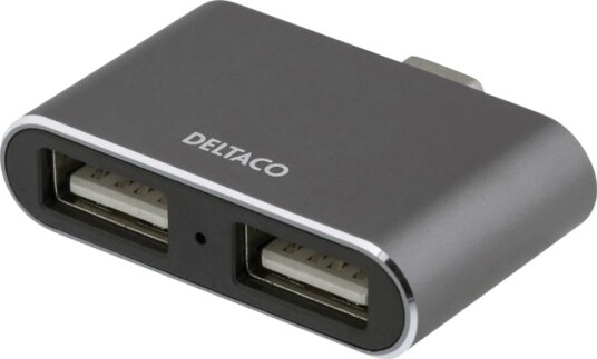 DELTACO USB C Minihub 2x USB A space grey USBC HUB5eol