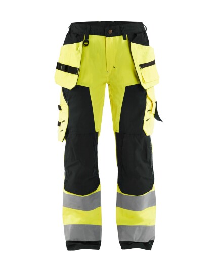 Håndverksbukse varsel dame gul/svart